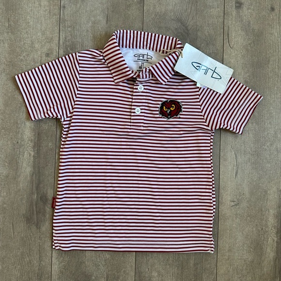 New Toddler Temple Owls Striped Polo Logo Front Temple University by Garb Inc - Picture 12 of 13